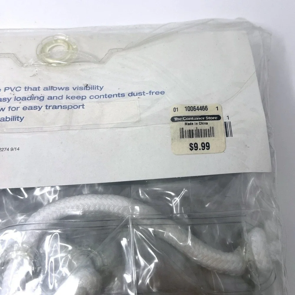 Lot Of 2 The Container Store Clear Medium Chest Storage Bags 16x12x8 NOS Sealed